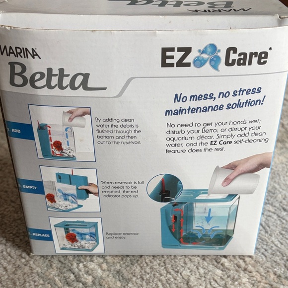 MARINA Betta EZ Care Aquarium - Aqua Plastic Frame with Clear Sides - Picture 4 of 6